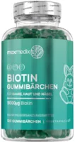 MaxMedix Vitamin B7 Biotin Gummibärchen mit 50mcg Jod für Haut Haare Nägel - Haar Vitamine Gummibärchen mit 5000mcg Biotin mit Folsäure, Selen, Vitamin A, B12, E - Vegetarisch & Ohne Gelatine - 120 Hair Gummies