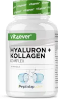 Produktbild von Bewertung Vit4ever Hyaluronsäure Kollagen Komplex Biotin Zink Selen Silicium 240 Kapseln Premium bioaktives natürliches Vitamin C aus Acerola Silizium aus Bambus Laborgeprüft