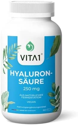Produktbild von VITA1 - Hyaluronsäure 250mg 60 Kapseln (2 Monate Vorrat) Laborgeprüft und vegan
