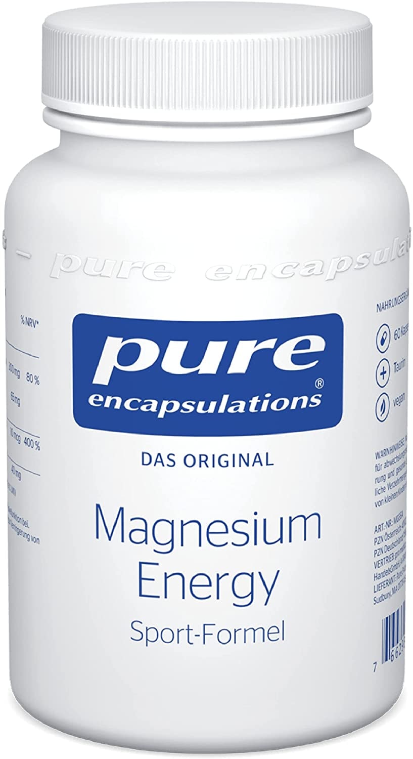 Produktbild von Bewertung Pure Encapsulations Magnesiuim Energy Die Sport Formel mit Taurin und Vitamin B12 für eine optimale Muskuläre Leistungsbereitschaft - 60 Vegetarische Kapseln