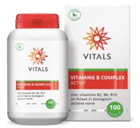 Produktbild von Bewertung VITALS VITAMIN B KOMPLEX AKTIV 100 KAPSELN Kapseln Vitamin B2 B6 B12 Folat AKTIVE FORM Psyche Konzentration Müdigkeit Haut Stoffwechsel Artikelnummer V2610