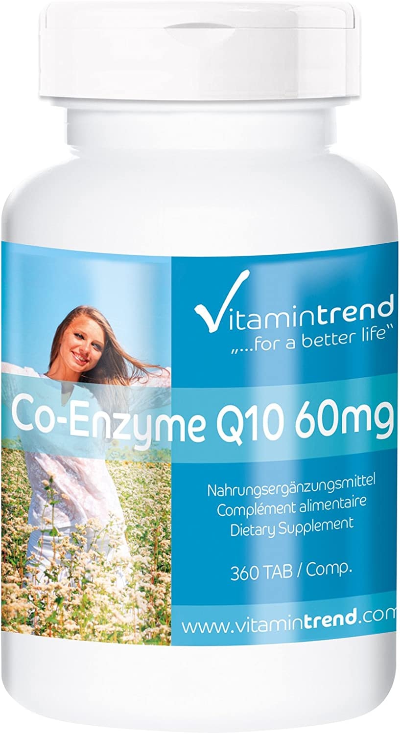 Produktbild von Vitamintrend - Co-Enzym Q10 60mg pro Tagesdosis - 360 hochdosierte vegane Tabletten für 6 Monate - vegan – Ubichinon