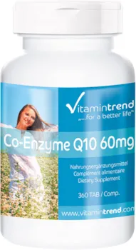 Produktbild von Vitamintrend - Co-Enzym Q10 60mg pro Tagesdosis - 360 hochdosierte vegane Tabletten für 6 Monate - vegan – Ubichinon