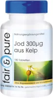 Produktbild von Fair & Pure - Jod 300mcg aus der Braunalge Kelp - Kelp-Extrakt - vegan - natürlich - hochdosiert - 180 Kelp-Tabletten