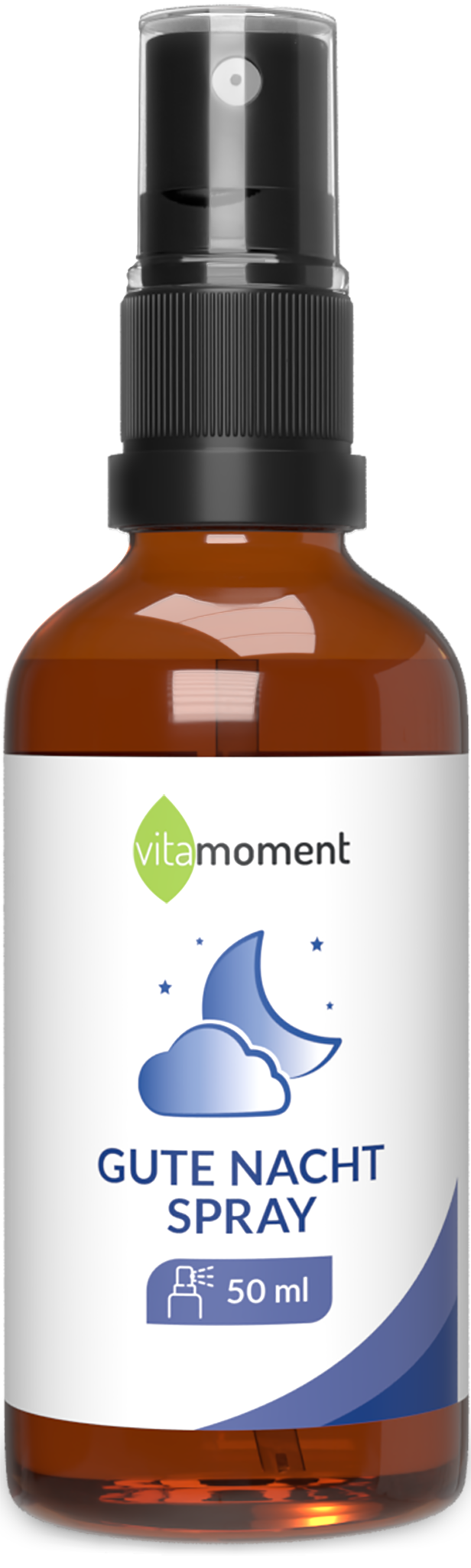 Produktbild von Bewertung vitamoment Gute Nacht Spray Flüssigkeit Melatonin Vitamin B1 B6 Passionsblume Ashwagandha Zitronenmelisse Baldrian Schlaf
