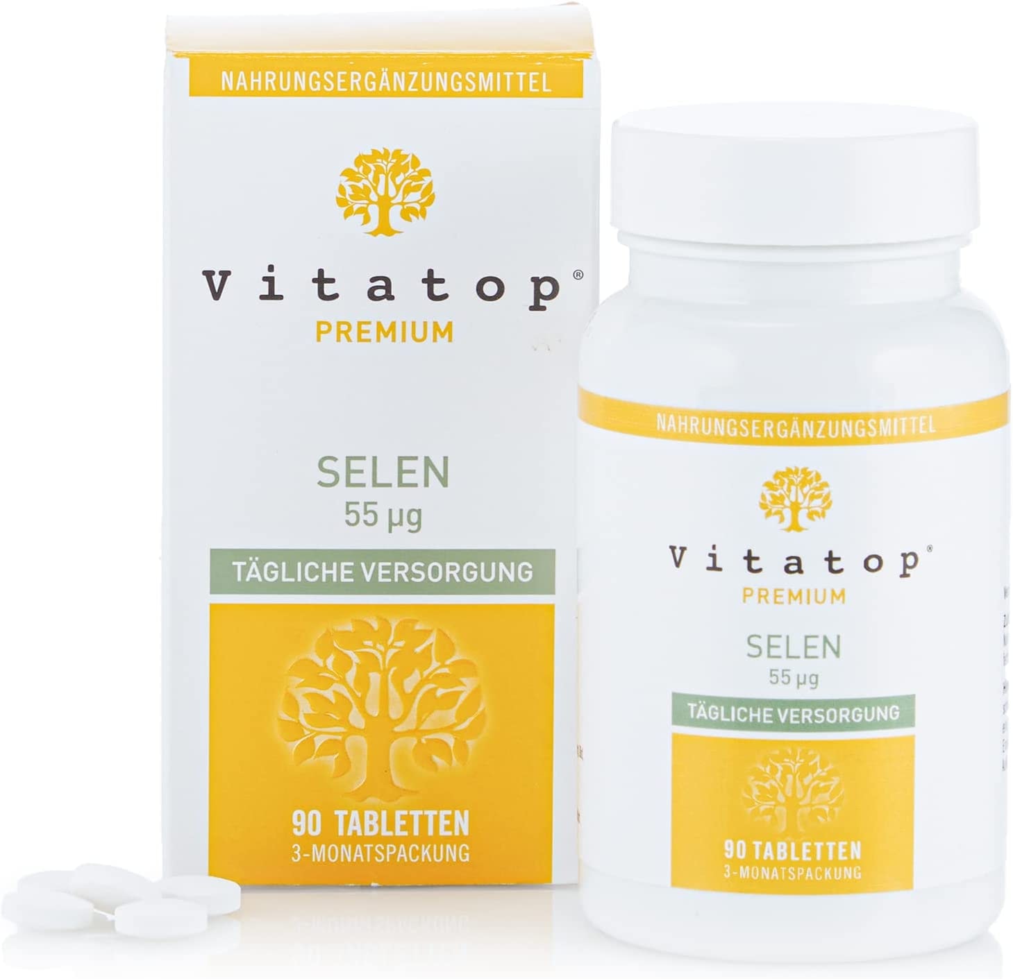 Produktbild von Vitatop SELEN, 90 Kapseln, Premium-Nahrungsergänzungsmittel, natürliche Unterstützung des Immunsystems, 3-Monats-Vorrat, laborgeprüft, gluten- und laktosefrei