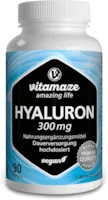 Produktbild von Bewertung Vitamaze Hyaluronsäure Kapseln hochdosiert 300 mg pro Kapsel Vegan 3 Monate Dauerversorgung hohe Bioverfügbarkeit Niedermolekular 500-700 kDa Nahrungsergänzung ohne Zusätze Made in Germany