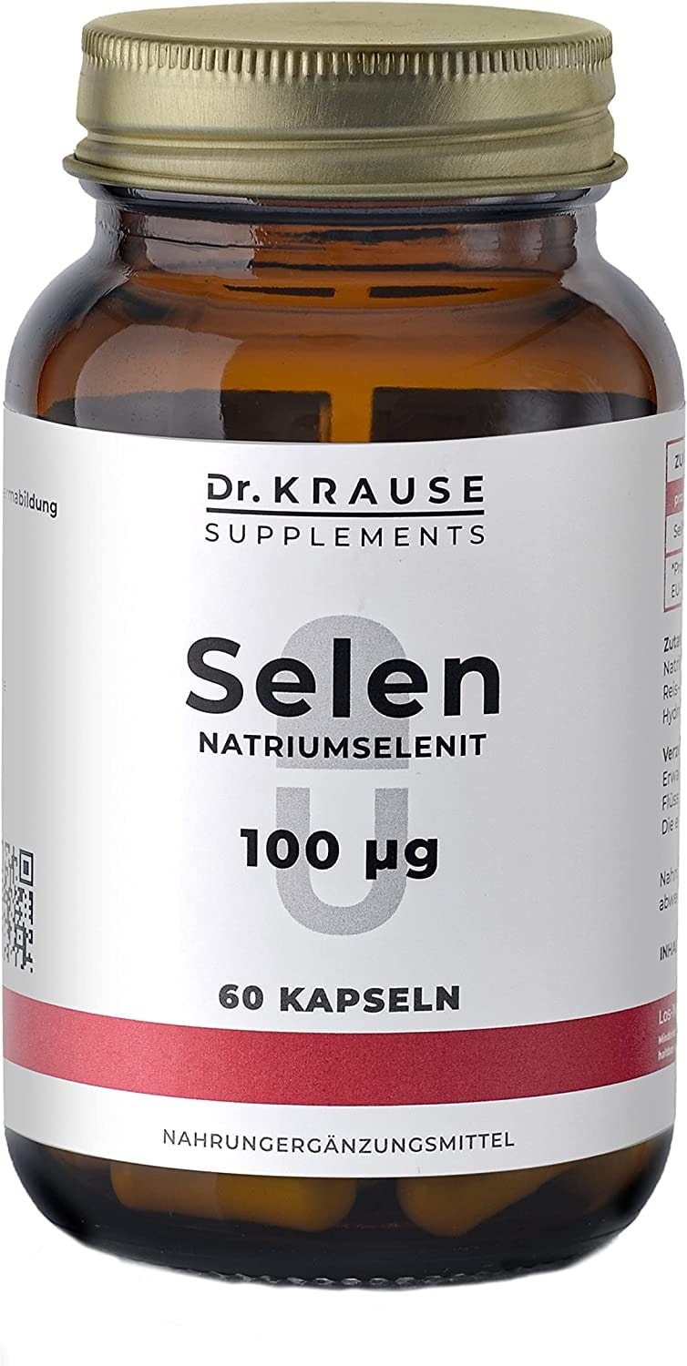 Produktbild von Dr. Krause Selen 100 µg – 60 vegane Kapseln, Natriumselenit, laborgeprüft, Premium Qualität
