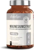 Produktbild von Bewertung VitaBright Magnesiumcitrat 1480 mg 240 vegane Magnesium Citrate Kapseln Magnesium hochdosiert Kapseln 444 mg elementares Magnesium Hergestellt in GB von VitaBright