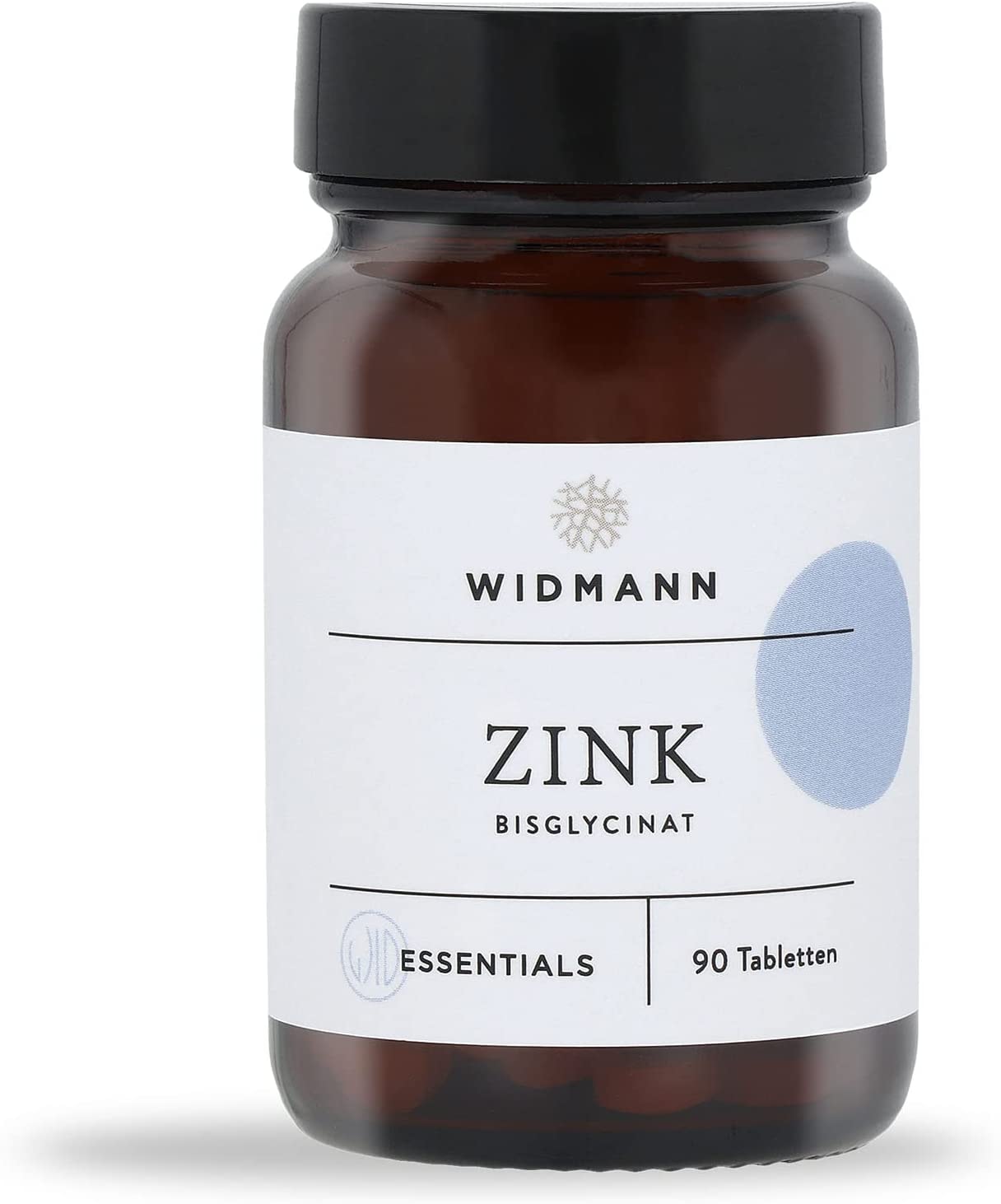 Produktbild von WIDMANN – Hochdosiertes Zink Bisglycinat (90 Tabletten) – Hohe Bioverfügbarkeit – hochdosiert mit 30 mg – 100% vegan – Made in Germany – laktosefrei & glutenfrei