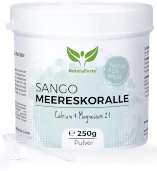 Produktbild von NaturaForte - Sango Meereskoralle Pulver 250g - Natürliche Quelle für Kalzium & Magnesium, Hochdosierte Sango Koralle, Korallenkalzium