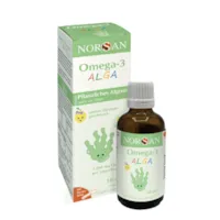 Produktbild von Bewertung NORSAN vegan Omega 3 Algenöl ALGA KIDS mit Zitronengeschmack 50ml hochdosiertes Omega 3 für Kinder 1.000mg pro Portion Omega 3 Algenöl reich an DHA je Tagesdosis 2,5ml bei 35 kg Algenöl Omega 3 vegan flüssig
