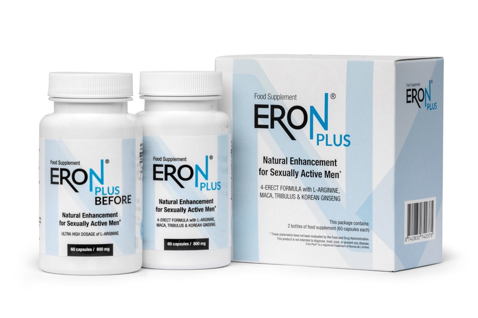 Produktbild von Bewertung Eron Plus Eron Before pflanzliches Potenzmittel gegen Erektionsstörung mit L-Arginin, Maca, Bockshornklee, Ginseng und Tribulus