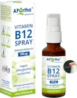 Produktbild von Bewertung APOrtha Vitamin B12 Spray B12 ergiebig mit bis zu 180 Anwendungen 500 µg Methylcobalamin B12 vegan B12 Vitamin Mundspray mit B12 hochdosiert