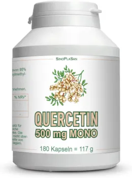 Produktbild von Bewertung Sinoplasan Quercetin 500 mg MONO Kapseln ohne Zusätze aus japanischem Schnurbaumextrakt SinoPlaSan 180 Stück