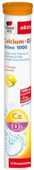 Produktbild von Doppelherz Calcium + D3 Osteo 1000 – Mit Calcium und Vitamin D als Beitrag für den normalen Knochenerhalt – 15 Brausetabletten