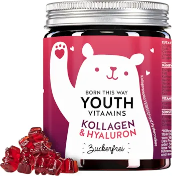 Bears with Benefits - Kollagen & Hyaluron Gummibären zuckerfrei - Hochkonzentrierter Anti Aging Komplex mit Kollagen, Hyaluron, Coenzym Q10, Antioxidantien (90St)
