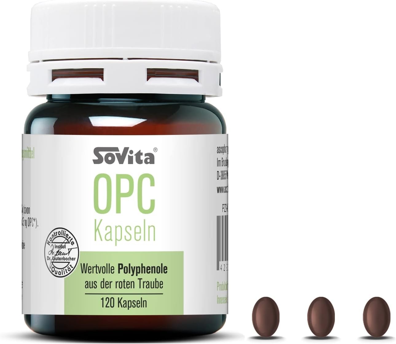 Produktbild von Bewertung SoVita OPC Kapseln Wertvolle Polyphenole aus der roten Traube Nahrungsergänzungsmittel 120 Kapseln