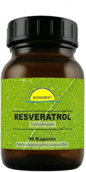 Produktbild von Bewertung Bonemis Resveratrol hochdosiert hoch bioverfügbar 90 Kapseln à 450 mg