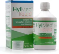 Produktbild von HylMed HA liquid hochdosierte Hyaluronsäure zum Trinken mit Aloe Vera, Q10, Zink, Vitaminen A, C, B2, B3, Biotin als 50-Tage-Kur liquid 500 ml