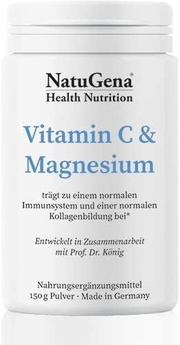 Produktbild von Bewertung NatuGena Vitamin C & Magnesium Hochdosiertes Vitamin C 150g Pulver 1-Monats Packung