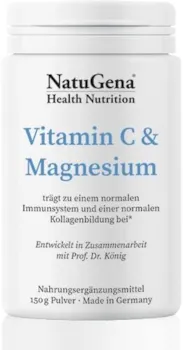 Produktbild von Bewertung NatuGena Vitamin C & Magnesium Hochdosiertes Vitamin C 150g Pulver 1-Monats Packung
