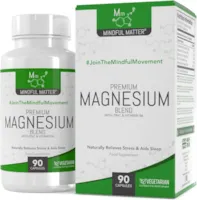 Produktbild von Bewertung MINDFUL MATTER Magnesium Hochdosiert Kapseln 90 Stück Magnesium Glycinat Magnesium Malat Magnesium Taurat & Zink 330mg Magnesium pro Portion Gentechnik- Gluten- und Milchfrei Hergestellt in GB