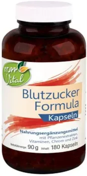Kopp Vital Blutzucker Formula | 180 Kapseln | 90 g | Chrom | Zink | Vitamine | Mineralstoffe | B-Komplex