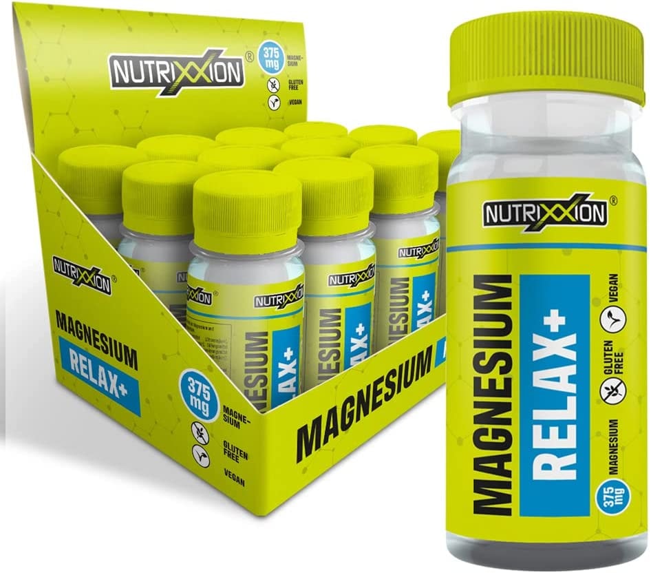 Produktbild von NUTRIXXION | Magnesium Shot zur Bekämpfung von Krämpfen, mit Vitamin B6 & Magnesiumcitrat | Set mit 12 x 60 ml | Citrus