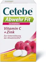 Produktbild von Bewertung Cetebe Lutschtabletten Vitamin C Zink zur Unterstützung der Abwehrkräfte mit Himbeergeschmack 20 Lutschtabletten