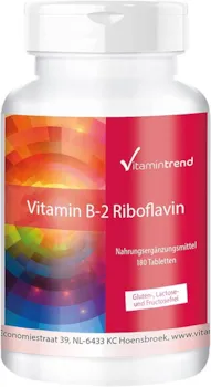 Produktbild von Vitamintrend Vitamin B2 Riboflavin 100mg 180 Tabletten Für 6 MONATE vegan