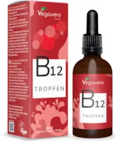 Produktbild von Bewertung Vegavero Vitamin B12 Tropfen 60ml ohne Alkohol Aktivformen 80% Methyl- und 20% Adenosylcobalamin 500 µg B12 flüssig
