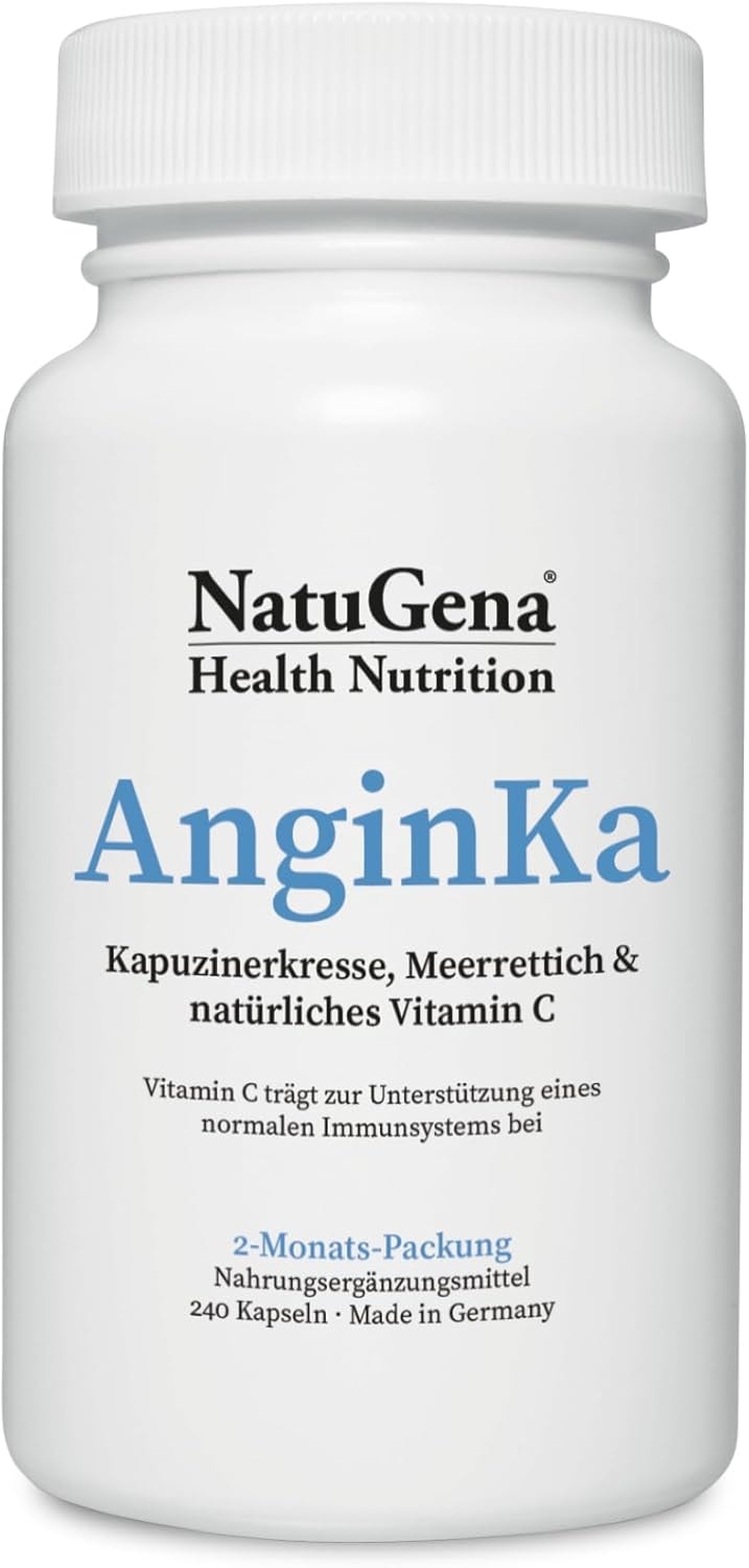 Produktbild von Bewertung NatuGena AnginKa Kapuzinerkresse Meerrettich natürliches Vitamin C aus der Hagebutte 240 Kapseln 2-Monats-Packung