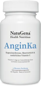 Produktbild von Bewertung NatuGena AnginKa Kapuzinerkresse Meerrettich natürliches Vitamin C aus der Hagebutte 240 Kapseln 2-Monats-Packung