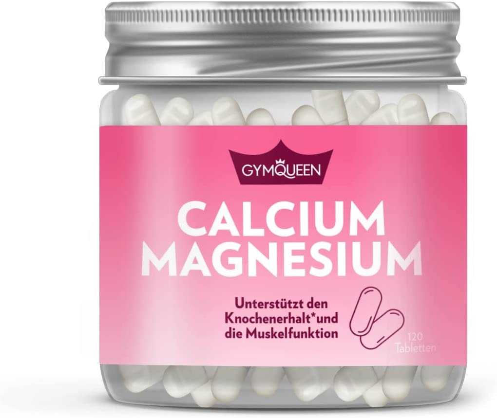 Produktbild von GymQueen Calcium Magnesium 120 Tabletten / 400mg Calcium und 200mg Magnesium pro Tagesdosis / für optimale Trainingserfolge