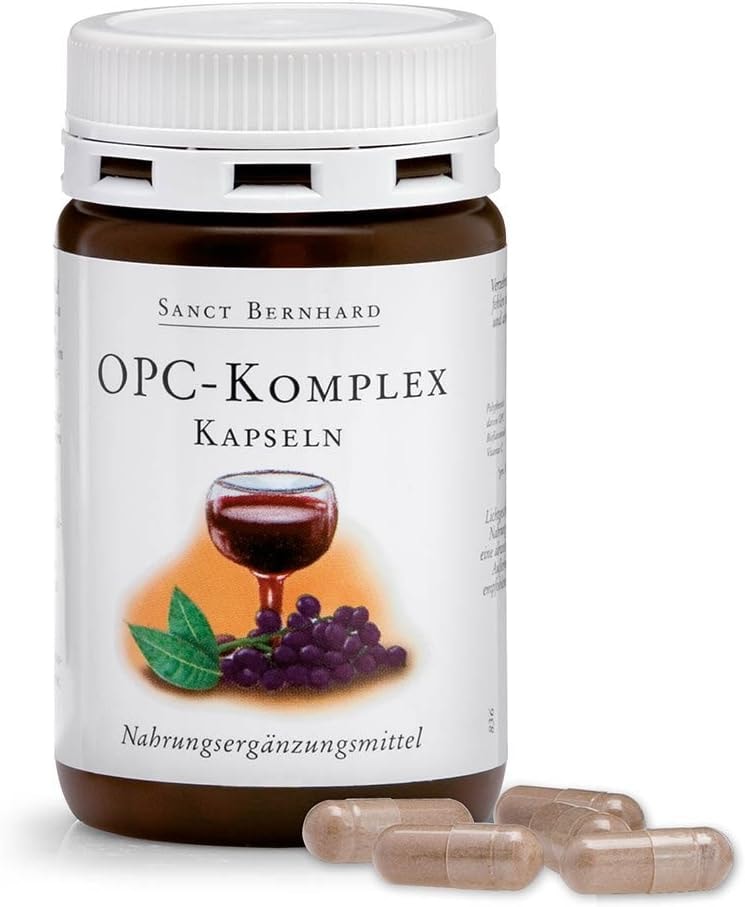 Produktbild von Bewertung Sanct Bernhard OPC-Komplex-Kapseln mit Polyphenolen aus Traubenkernextrakt Bioflavonoiden Vitamin C 90 Kapseln