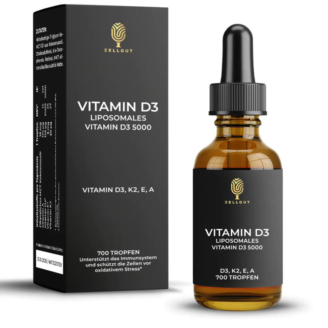 Produktbild von Bewertung ZELLGUT Liposomales Vitamin D3 mit K2 mit Vitamin A Vitamin E Tropfen 700 Tropfen
