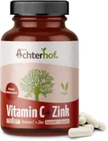 Produktbild von Bewertung Achterhof Vitamin C aus Hagebutte mit Zink 120 Kapseln hochdosiert mit 310mg Vitamin C und 10mg Zink mit natürlichem Vitamin C aus der Hagebutte vegan Immunschutzkombination