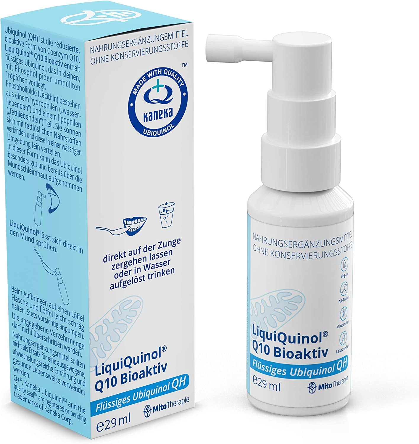 Produktbild von Bewertung MitoTherapie LiquiQuinol® Q10 Bioaktiv flüssiges Ubiquinol 29 ml die reduzierte, atmungsaktive Form von Coenzym Q10, höchste Bioverfügbarkeit - Coenzym Q10 in seiner besten Form!