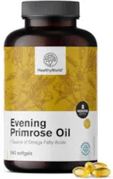 Produktbild von Bewertung HealthyWorld® Nachtkerzenöl 1000 mg 240 Weichkapseln natürliche Quelle für Omega-6 und Omega-9 Hoher GLA-Gehalt 8-monatiger Vorrat Gluten- und Laktosefrei
