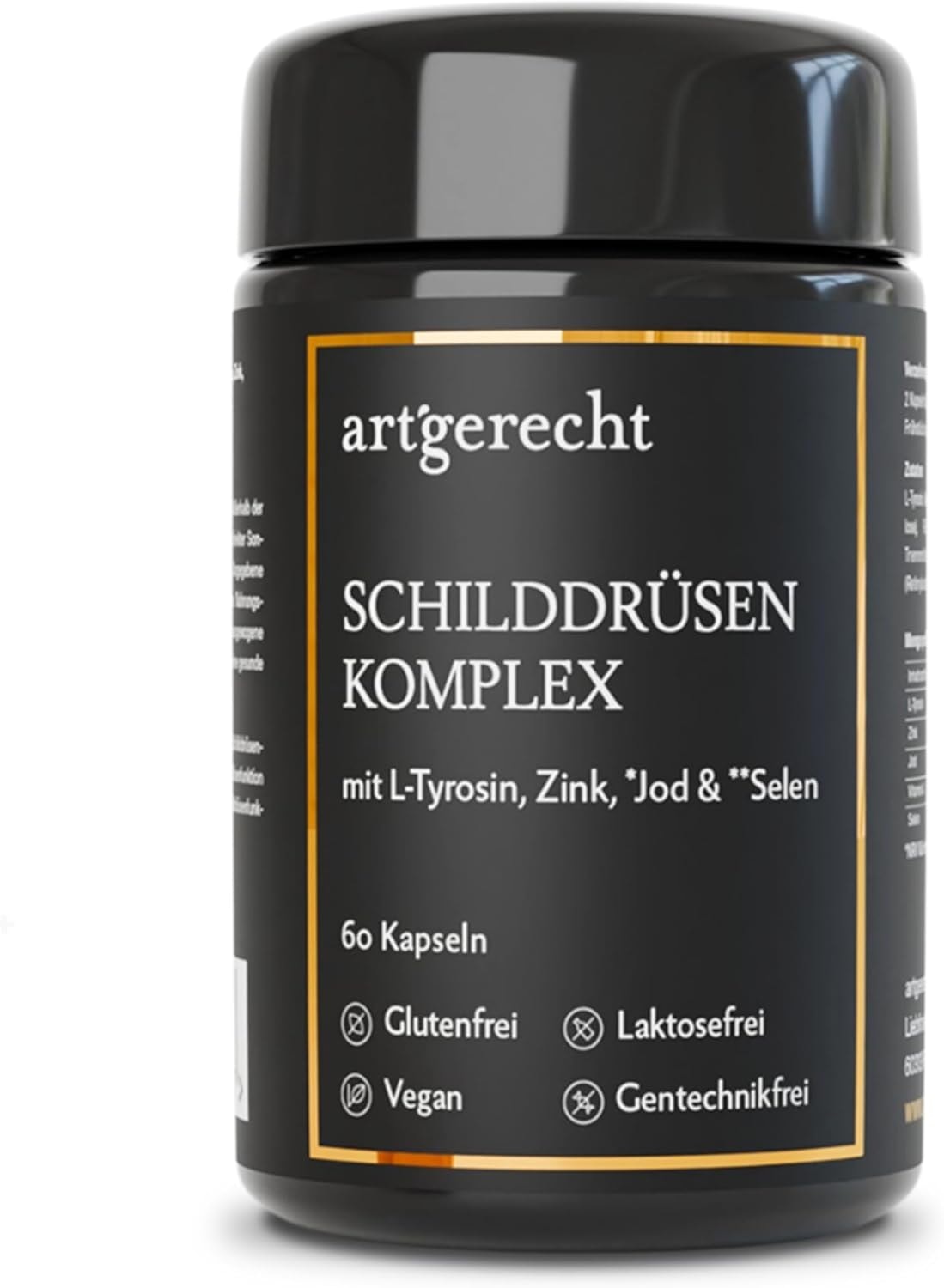 Produktbild von Bewertung artgerecht SCHILDDRÜSEN KOMPLEX mit Jod, Selen, Zink & Vitamin A für die Schilddrüse Unterstützt die Schilddrüsenfunktion und den Stoffwechsel 100% vegan