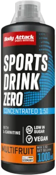 Produktbild von Body Attack Zero Sports Drink L-Carnitin, Multifruit Multifrucht 1x 1000 ml 200 Portionen, Sportgetränkekonzentrat, zucker- und fettarm, vegan, Made in Germany