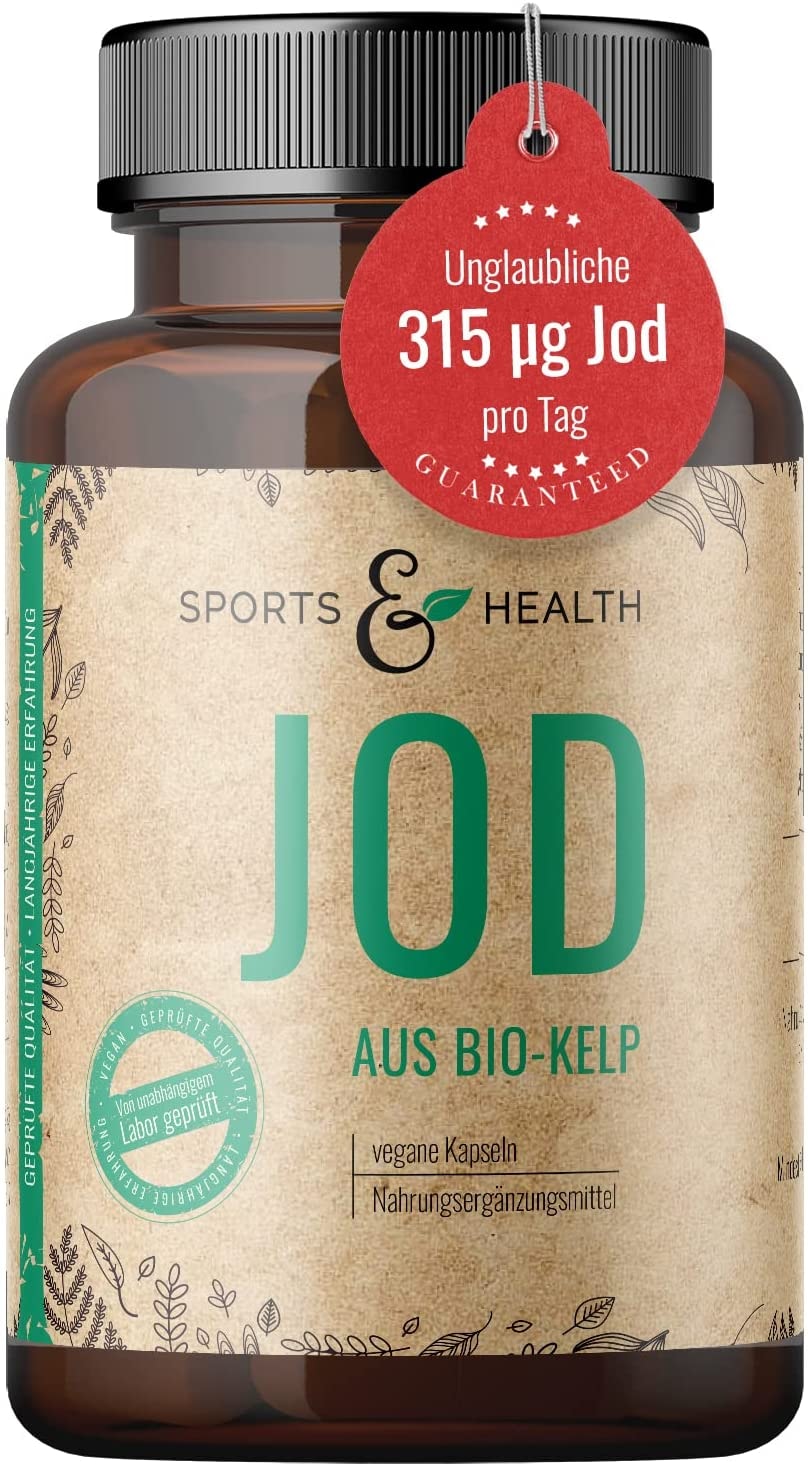 Produktbild von CDF Sports & Health Solutions Jod aus Kelp Bio Kapseln Jod Tabletten Mit Kelp Extrakt Enthält 315 µg Natürliches Jod Pro Tagesdosierung Und Iodine Aus Braunalge - Vegan - 280 Tagesdosierungen