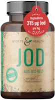 Produktbild von CDF Sports & Health Solutions Jod aus Kelp Bio Kapseln Jod Tabletten Mit Kelp Extrakt Enthält 315 µg Natürliches Jod Pro Tagesdosierung Und Iodine Aus Braunalge - Vegan - 280 Tagesdosierungen