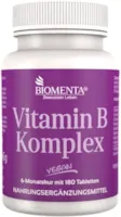 BIOMENTA Vitamin B Komplex – 8 essenzielle B Vitamine hochdosiert - 180 vegane Vitamin B Tabletten mir je 300% NRV für 6 Monate