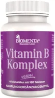 Produktbild von BIOMENTA Vitamin B Komplex – 8 essenzielle B Vitamine hochdosiert - 180 vegane Vitamin B Tabletten mir je 300% NRV für 6 Monate