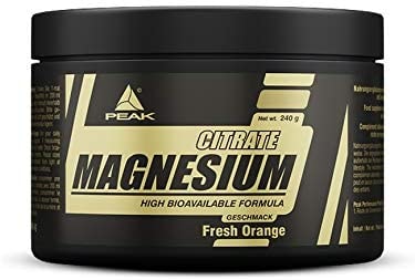 Produktbild von PEAK Magnesium Citrate 240g | Hohe Bioverfügbarkeit | organische Magnesiumverbindung | (Fresh Orange)