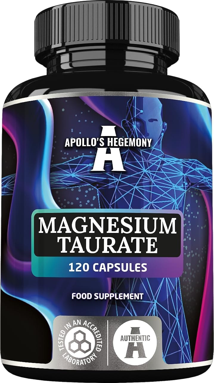Produktbild von Bewertung APOLLO'S HEGEMONY Magnesium Taurate Hochdosiert Kapseln 1000mg pro Tagedosis 120 Vegane Kapseln 4 Monate Vorrat Hoche Bioverfügbarkeit MagnesiumTaurat Magnesiumpräparate von Apollo’s Hegemony