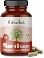 Produktbild von Achterhof Vitamin B Komplex Pflanzlich 150 Kapseln | Hochkonzentrierter Vitamin B Komplex mit hoher Bioverfügbarkeit | aus 8 verschiedenen Vitaminen | auf Basis von Buchweizen | vegan | vom Achterhof