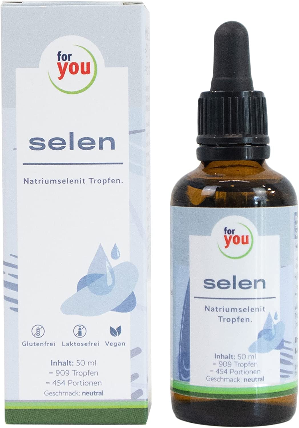 Produktbild von for you - selen Tropfen | Mit Milchsäure für die ideale Aufnahme | 200µg Natriumselenit davon 100µg Bioaktives Selen pro 2 TROPFEN - hohe Bioaktivität | laborgeprüfter Premium-Wirkstoff | 909 Tropfen